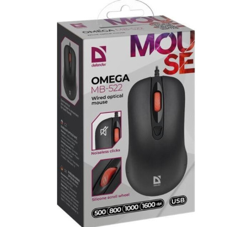 DEFENDER (52522) OMEGA MB-522 черный