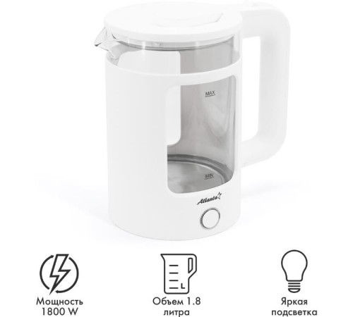 ATLANTA ATH-2474 (1,8л. стекло/пластик) белый
