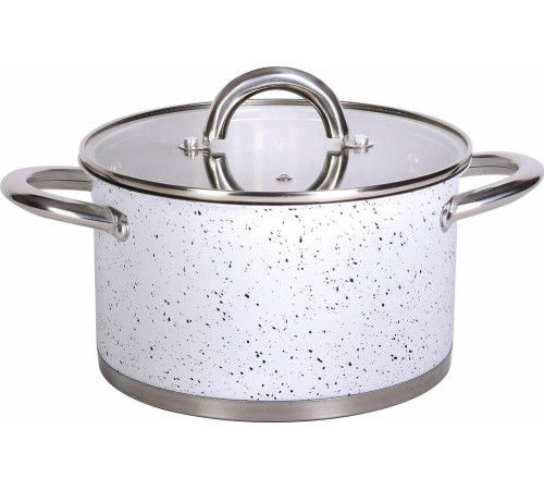 Кастрюля с крышкой MAYER&BOCH 31279 серебристый/ белый