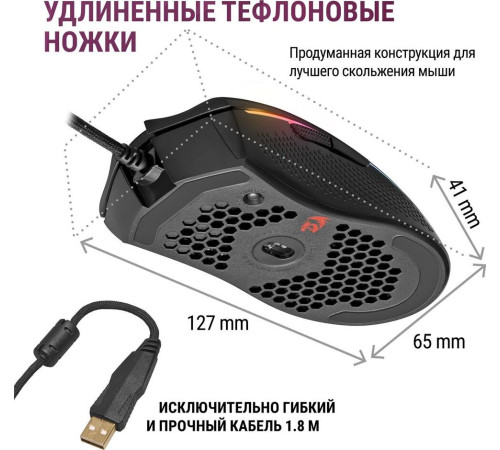 REDRAGON (71122) Storm Basic 12400 DPI, черная, легкая