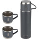MALLONY Набор: термос + ТЕРМОкружки FESTA, 0,5 л (3 кружки), серый (106052)