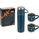 MALLONY Набор: термос + ТЕРМОкружки FESTA, 0,5 л (3 кружки), синий (106055)