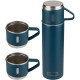 MALLONY Набор: термос + ТЕРМОкружки FESTA, 0,5 л (3 кружки), синий (106055)