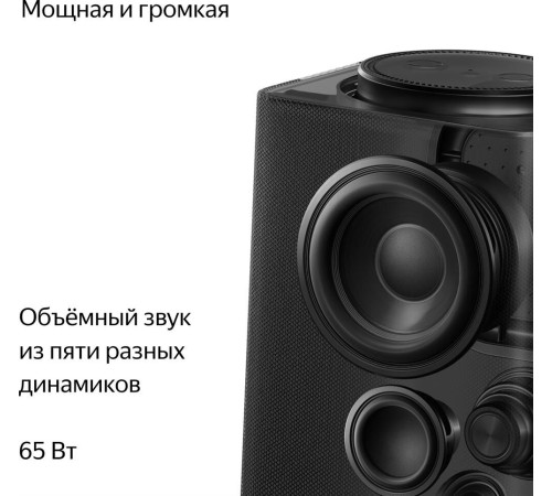 ЯНДЕКС YNDX-00053K Умная колонка Станция Макс Zigbee, 65Вт, с Алисой, графитовый