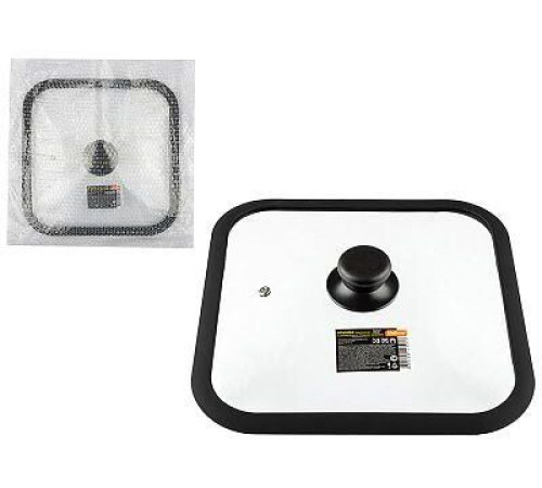 MALLONY Крышка стеклянная с силиконовым ободком QUADRATO, 26*26 см диа