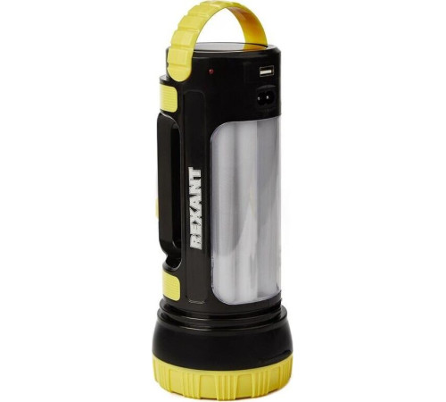 REXANT (75-7822) Фонарь прожекторный, двухрежимный, USB зарядкой и наплечным ремнем, черный