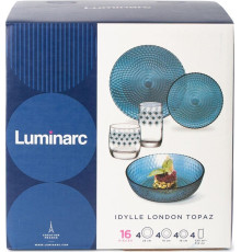 LUMINARC ЛУИЗ ЛОНДОН ТОПАЗ 16пр со стаканами РОМБ ТОПАЗ 310мл S1238
