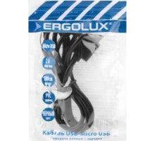 ERGOLUX (15088) ELX-CDC01P-C02 ПРОМО Micro USB 2А 1м Черный