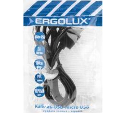 ERGOLUX (15088) ELX-CDC01P-C02 ПРОМО Micro USB 2А 1м Черный