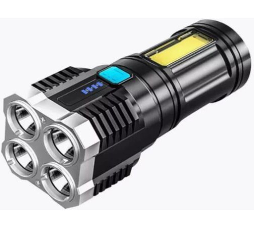 ULTRAFLASH (15195) LED51525 4LED+COB, 3 Вт, 4 реж, Micro -USB, бокс черный