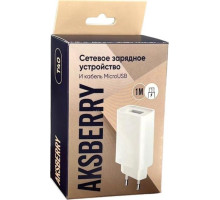 AKSBERRY (6900221570013) T40 1USB 24A + MicroUSB (белый)