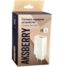 AKSBERRY (6900221570013) T40 1USB 24A + MicroUSB (белый)