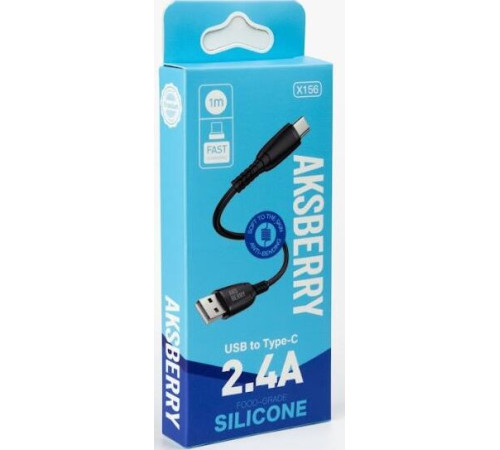 AKSBERRY (6972969383170) X156 Silicone Type C 2.4A 1м черный