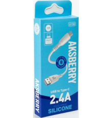 AKSBERRY (6972969383187) X156 Silicone Type C 2.4A 1м белый
