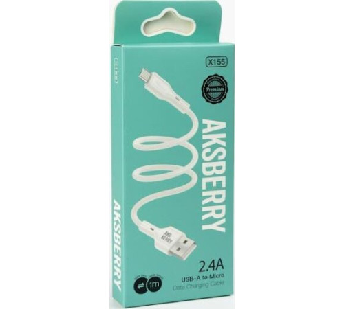 AKSBERRY (6972969383224) X155 для MicroUSB 1м 2.4A белый