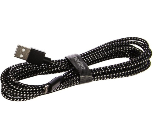 PERFEO (U4802) USB A вилка - Micro USB вилка, черно-белый, 3 м