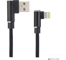 PERFEO (I4315) USB A - Lightning, 2.4A, угловой, черный, 1 м., Light Premium