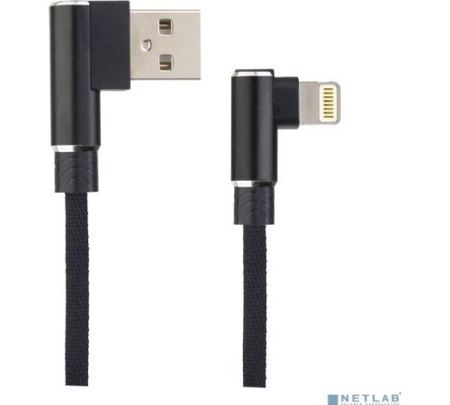 PERFEO (I4315) USB A - Lightning, 2.4A, угловой, черный, 1 м., Light Premium