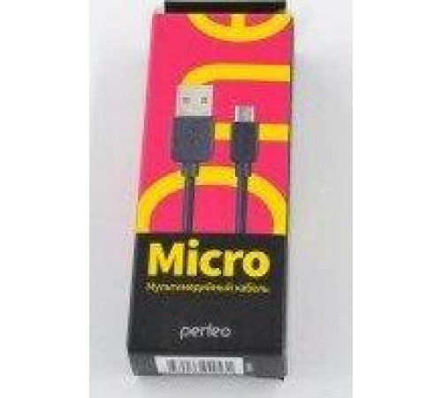 PERFEO (U4006) USB A вилка - Micro USB вилка, 2.4A, черный, 1 м, Micro ONE