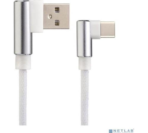 PERFEO (U4905) USB A вилка - Type-C вилка, 2.4A, угловой, белый, длина 1 м., Type-C Premium