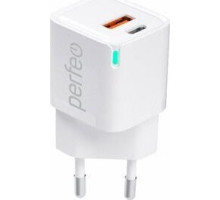 PERFEO (I4653) USB-A+TYPE-C, GaN, 30W, белый