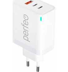 PERFEO (I4655) USB-A+2xTYPE-C, GaN, 65W, белый