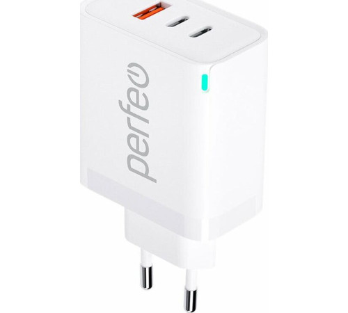 PERFEO (I4655) USB-A+2xTYPE-C, GaN, 65W, белый