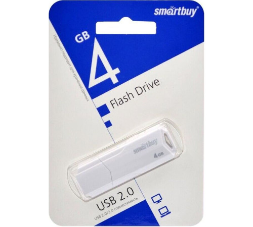 SMARTBUY (SB4GBCLU-W) UFD 2.0 004GB CLUE White