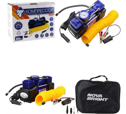 NOVA BRIGHT АК-75L двухпоршневой, металлический корпус, в сумке, LED-фонарь 36451