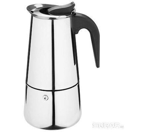 MALLONY Гейзерная кофеварка ITALIA, объем 450 мл/9 чашек, из нержавеющей стали