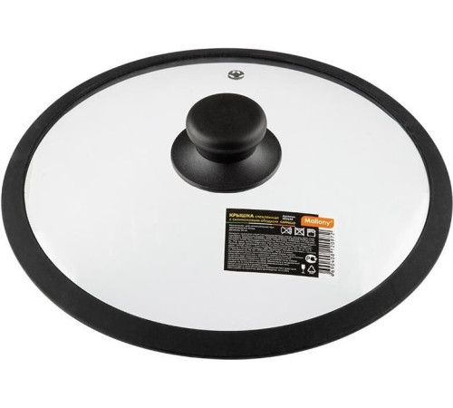 Крышка MALLONY Крышка стеклянная C-type с силиконовым ободком CAPPELLO-C, 24 см диа