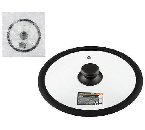 Крышка MALLONY Крышка стеклянная C-type с силиконовым ободком CAPPELLO-C, 24 см диа