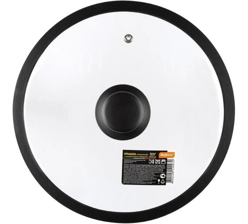 Крышка MALLONY Крышка стеклянная C-type с силиконовым ободком CAPPELLO-C, 24 см диа