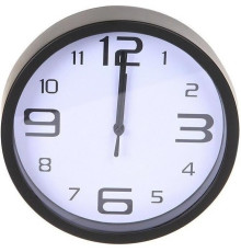 PERFEO PF-WC-001 круглые д. 20 см, чёрный корпус/белый циферблат