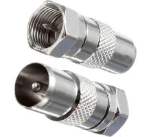 СИГНАЛ (6647) Переходник F шт. - TV шт. метал