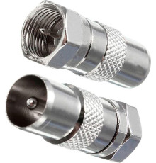 СИГНАЛ (6647) Переходник F шт. - TV шт. метал