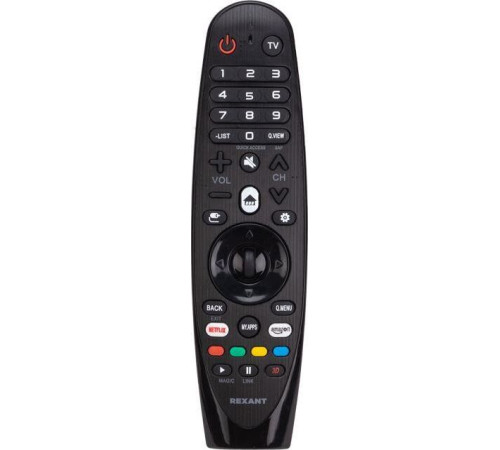 REXANT (38-0004) Пульт универсальный для телевизора LG с функцией SMART TV (ST-04) черный