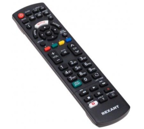 Пульт универсальный для телевизора REXANT (38-0008) универсальный для телевизора Panasonic, черный
