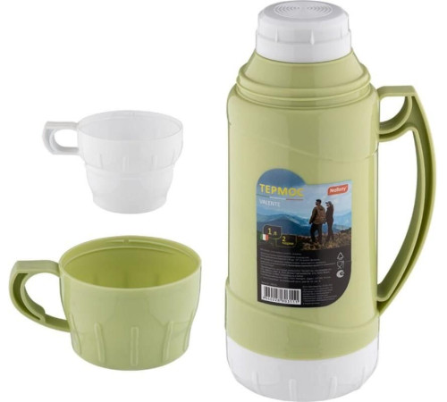 MALLONY Термос в пластиковом корпусе со стеклянной колбой VALENTE, 1,0 л, (2 чашки) (106036)