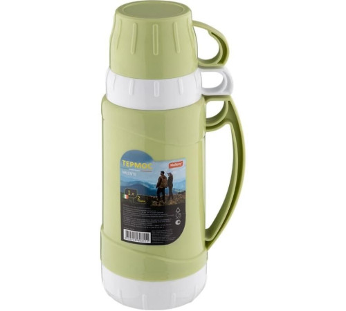 MALLONY Термос в пластиковом корпусе со стеклянной колбой VALENTE, 1,0 л, (2 чашки) (106036)