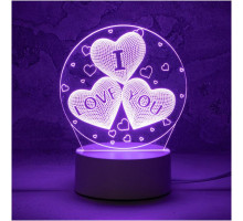 ENERGY Светильник декоративный EN-NL 22 3D три сердца (106253)