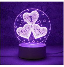 ENERGY Светильник декоративный EN-NL 22 3D три сердца (106253)