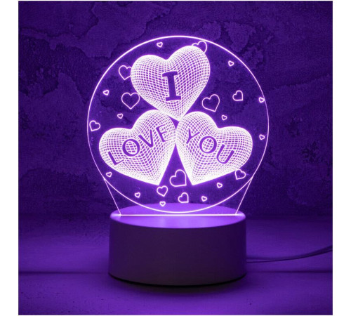 ENERGY Светильник декоративный EN-NL 22 3D три сердца (106253)