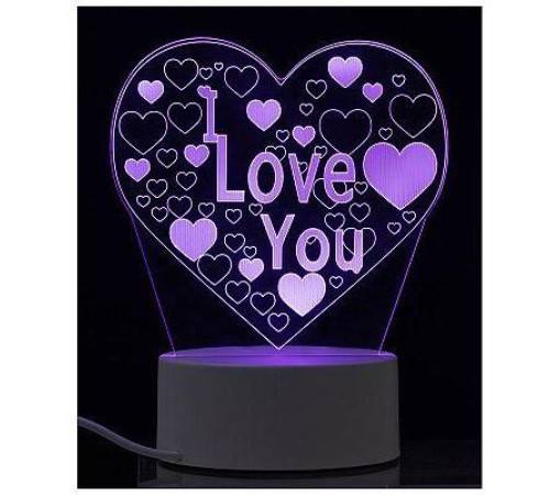 ENERGY Светильник декоративный EN-NL 23 3D сердце с надписью I LOVE YOU (106254)
