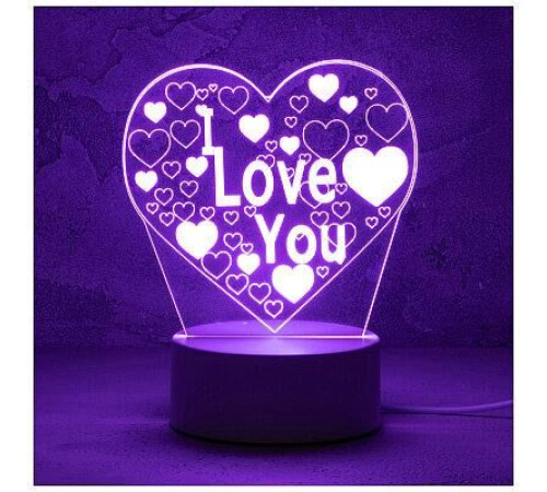 ENERGY Светильник декоративный EN-NL 23 3D сердце с надписью I LOVE YOU (106254)