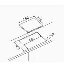 Варочная панель ELTRONIC (33-03) 4 конфорки , белый