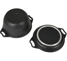 KUKMARA кмт44а а/пр литой 4,0л крышка-сковорода Темный мрамор