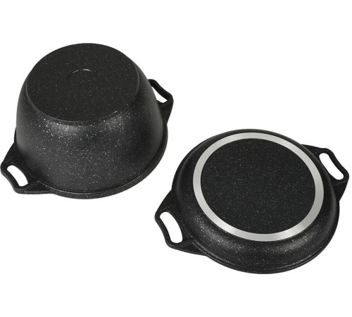 KUKMARA кмт44а а/пр литой 4,0л крышка-сковорода Темный мрамор