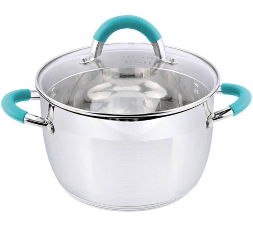 MALLONY Кастрюля BRAVO, объем 2,9 л, из нерж стали с крышкой жаропрочного стекла (005429)