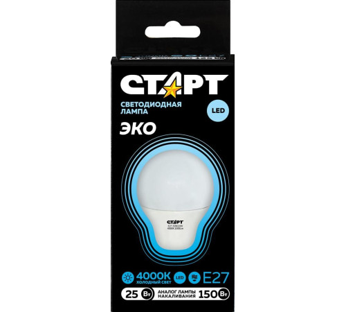 СТАРТ (465) LEDGLSE27 25W 40 WS 10/101 черный